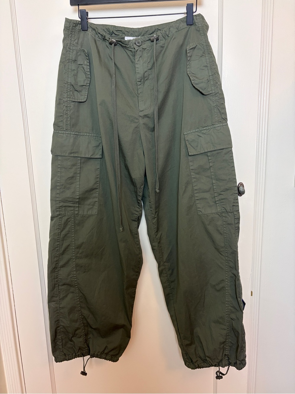 Good American Olive Green Parachute Pants
